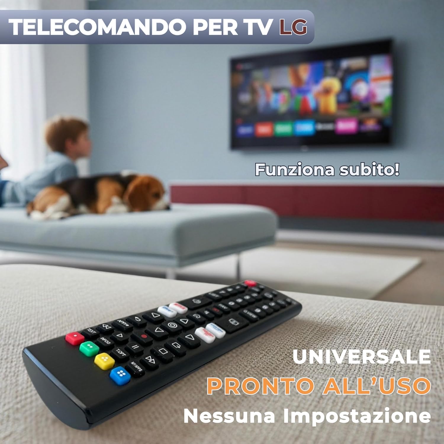 Thumbnail 1 de Koomando telecomando universale per TV LG originale – pronto all’uso, compatibilità ampia e tasti streaming