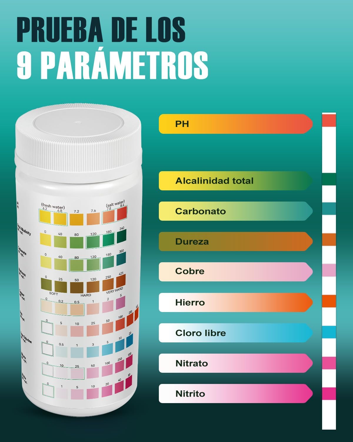 Detalle 2 de Wolmds Kit Test Agua 9-en-1 para acuario
