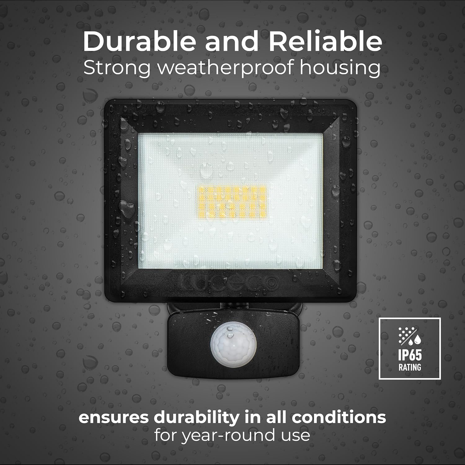 Thumbnail 2 de Luceco Essence Outdoor Security LED Floodlight with PIR Motion Sensor (EFLD20B40P) — 20W, 2100lm, 4000K, IP65
