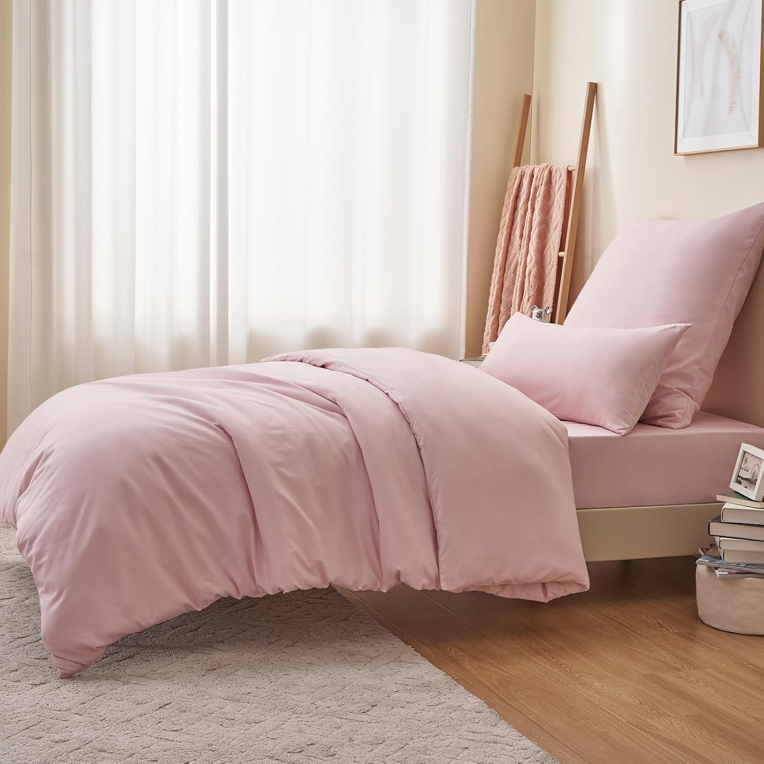 Thumbnail 3 de RUIKASI Bettwäsche 155x220 Rosa, 2-teilig (Mikrofaser) mit Reißverschluss