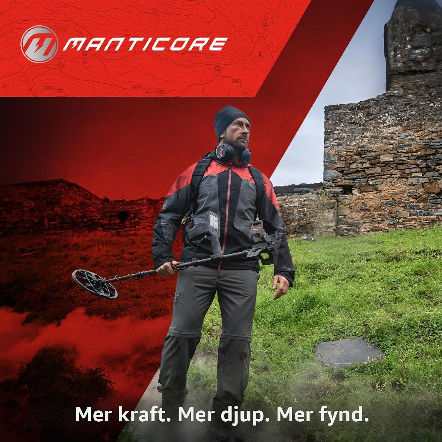 Detalle de Minelab MANTICORE metalldetektor med Multi-IQ+ och avancerad målidentifiering