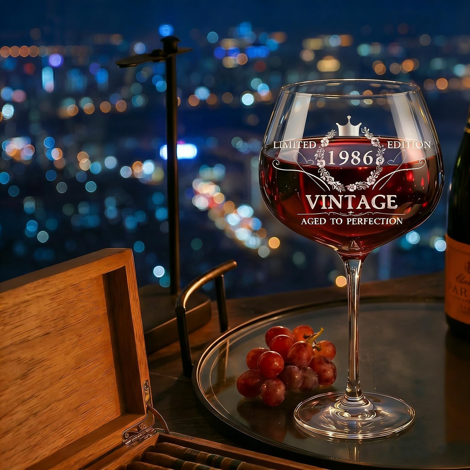 Thumbnail 1 de VOMEP Vintage 1986 40th birthday wine glass gift (turning 40 present for women)