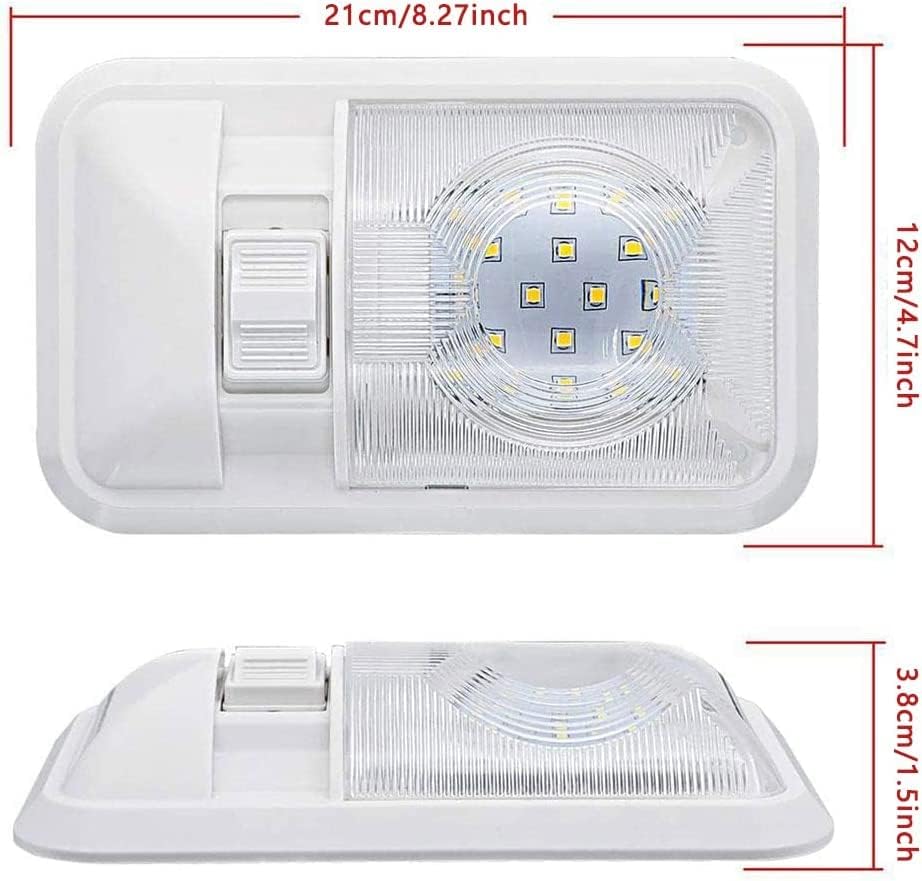 Detalle de KONPWAY Single rvlight 12V LED RV Lights, 400 Lumens, Switch, Pack of 4