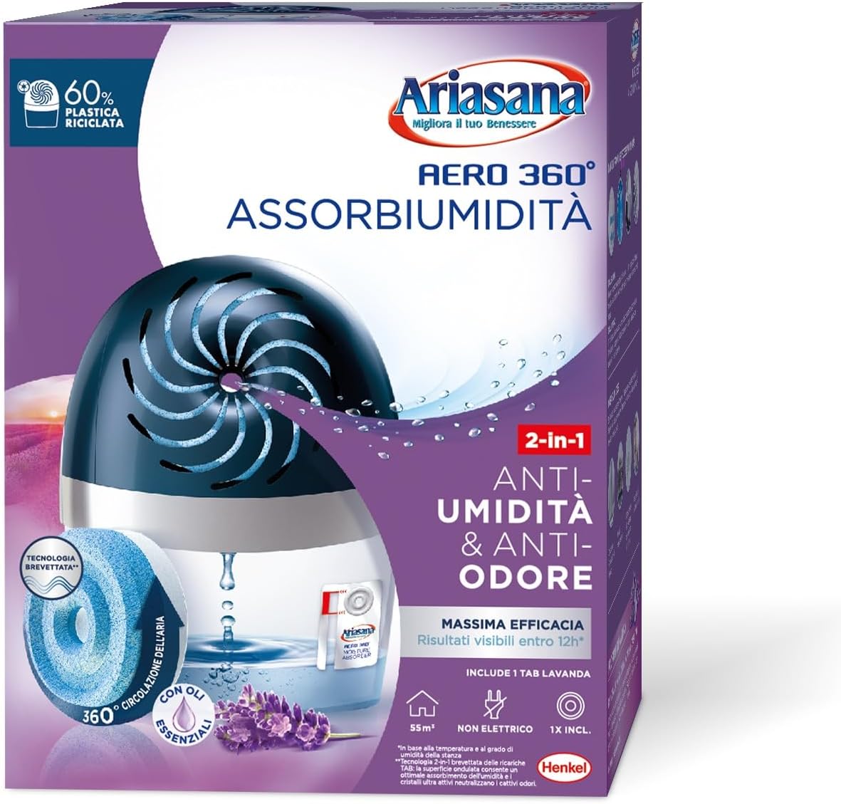 Detalle de Ariasana Aero 360° kit assorbiumidità 450 g 🌬