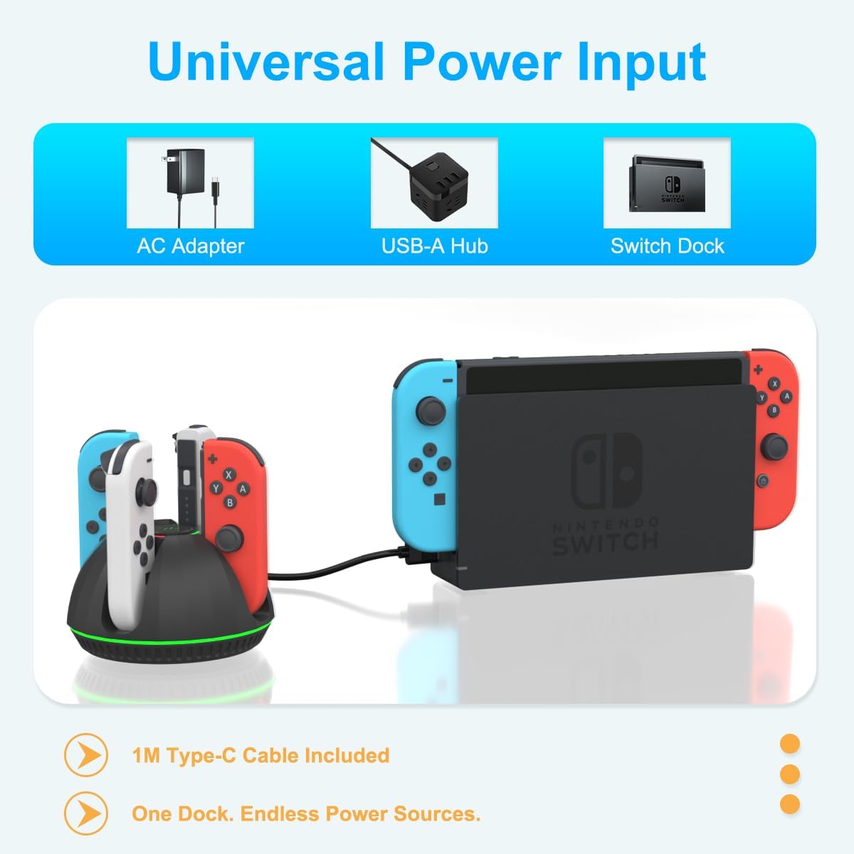 Detalle de Nintendo Switch Charging Dock 4-in-1 Joy-Con Charger