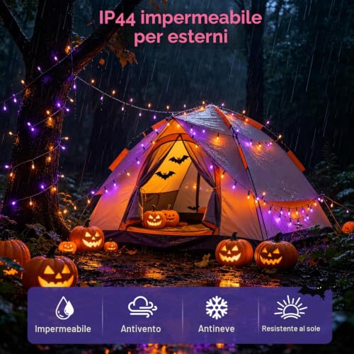 Detalle de Luci Halloween a Batteria 5M 50 LED IP44 Buudala con Portabatterie: versatilità e atmosfera sicura