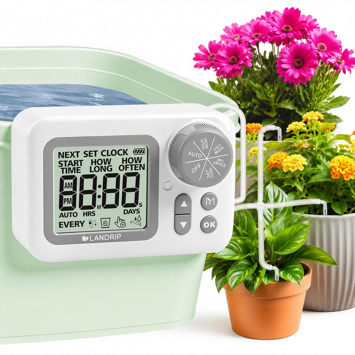 Detalle de Landrip Irrigazione Automatica Vasi: kit d’irrigazione a goccia per interno, balcone e serra
