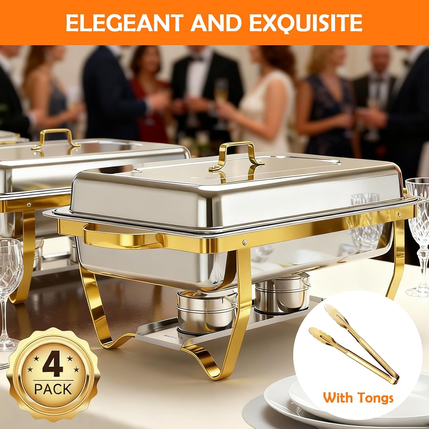 Detalle 2 de ALSO GO Chafing Dish 9QT 4 Pack 🍽