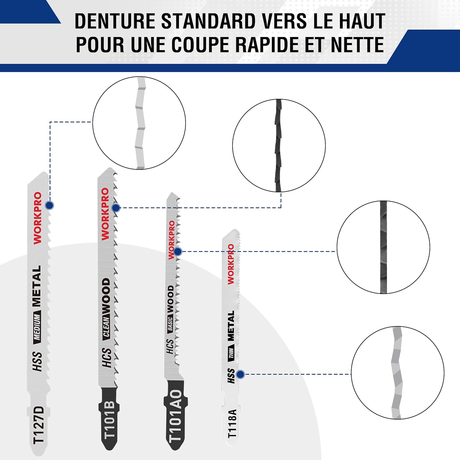 Thumbnail 4 de WORKPRO Lames de scie sauteuse T — 25 pièces