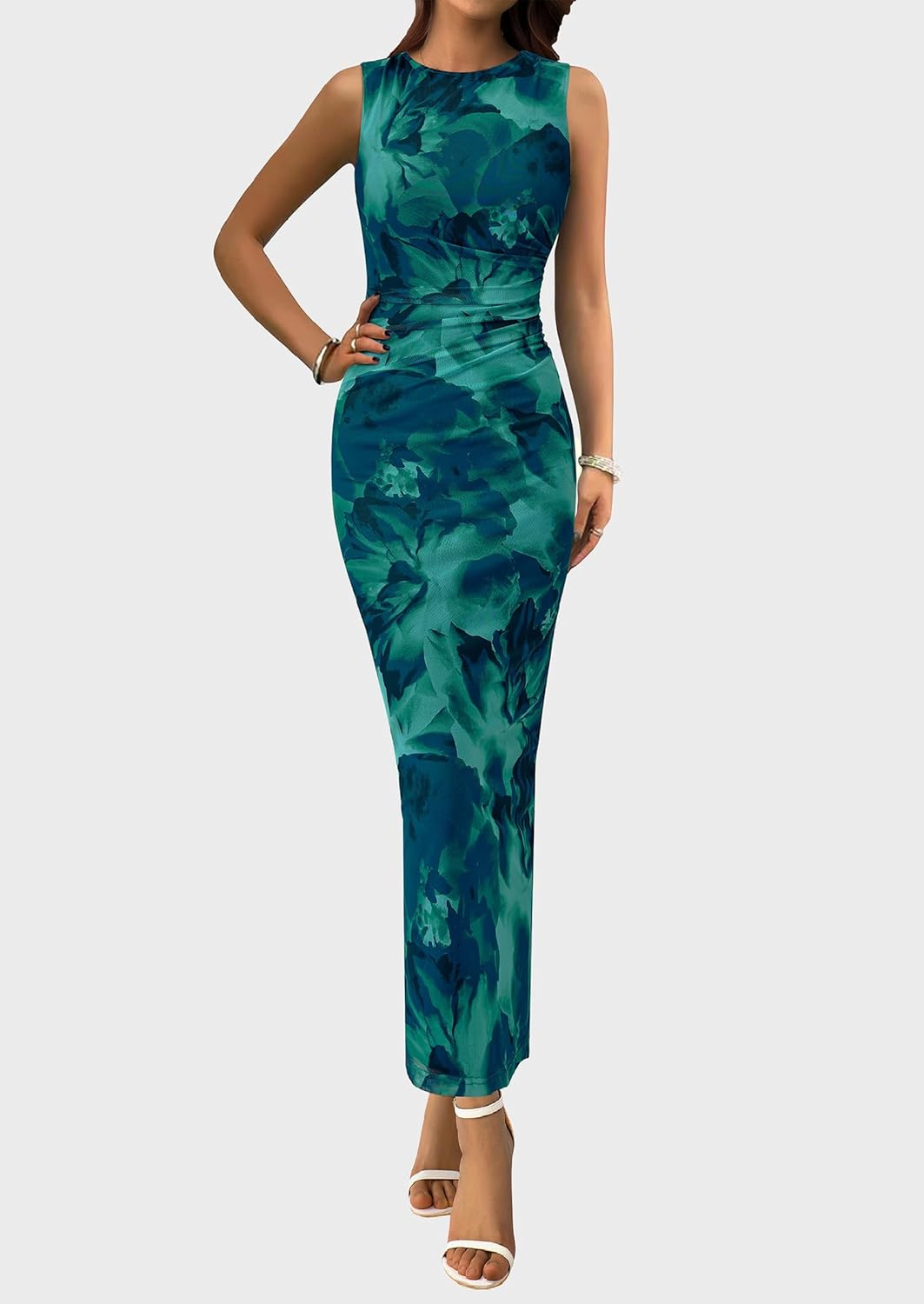 Thumbnail 4 de PRETTYGARDEN 2026 Mesh Sleeveless Floral Maxi Dress