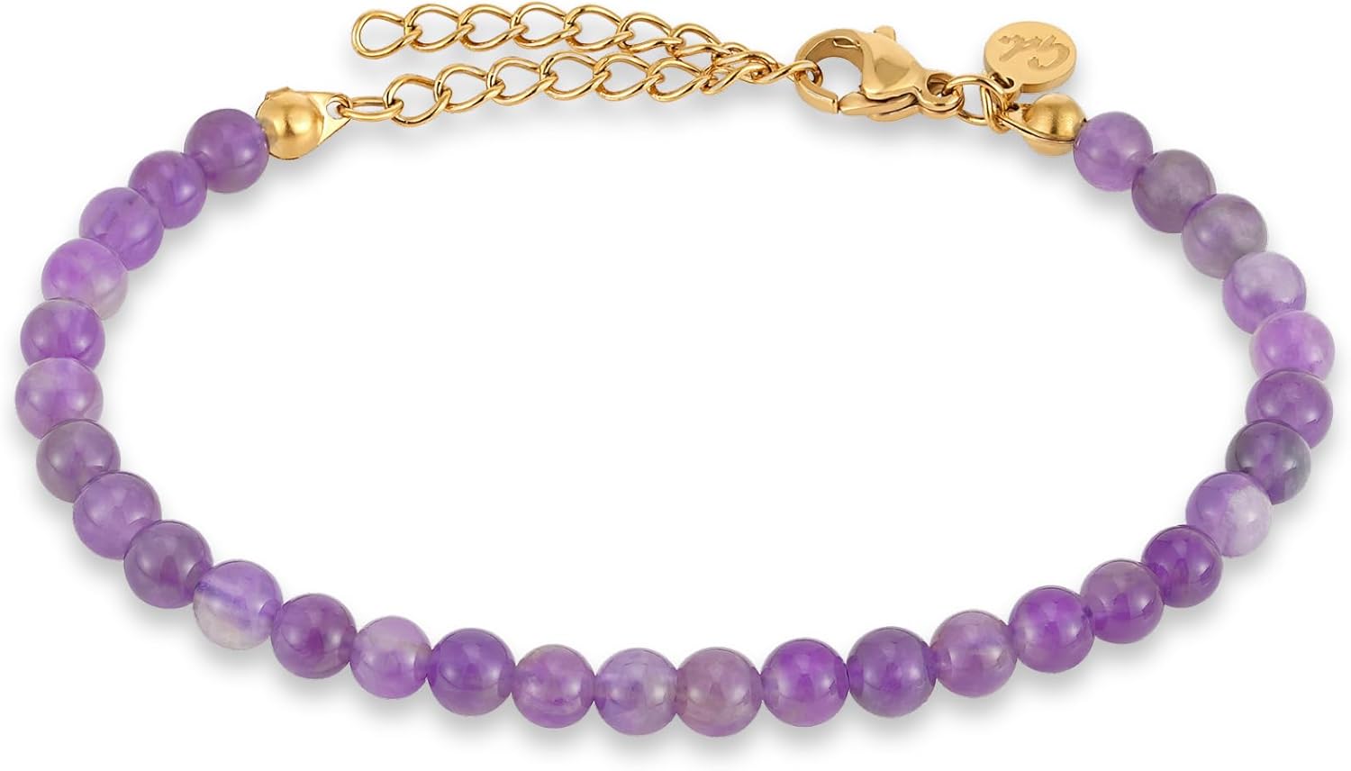 Thumbnail 6 de GD GOOD.designs bracciale da donna con perle in pietra naturale da 4 mm e chiusura regolabile oro 18K (15-19 cm)