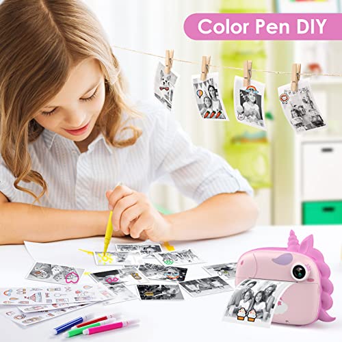 Detalle de HiMont - Cámara infantil digital e instantánea con impresión Zero-Ink (rosa)