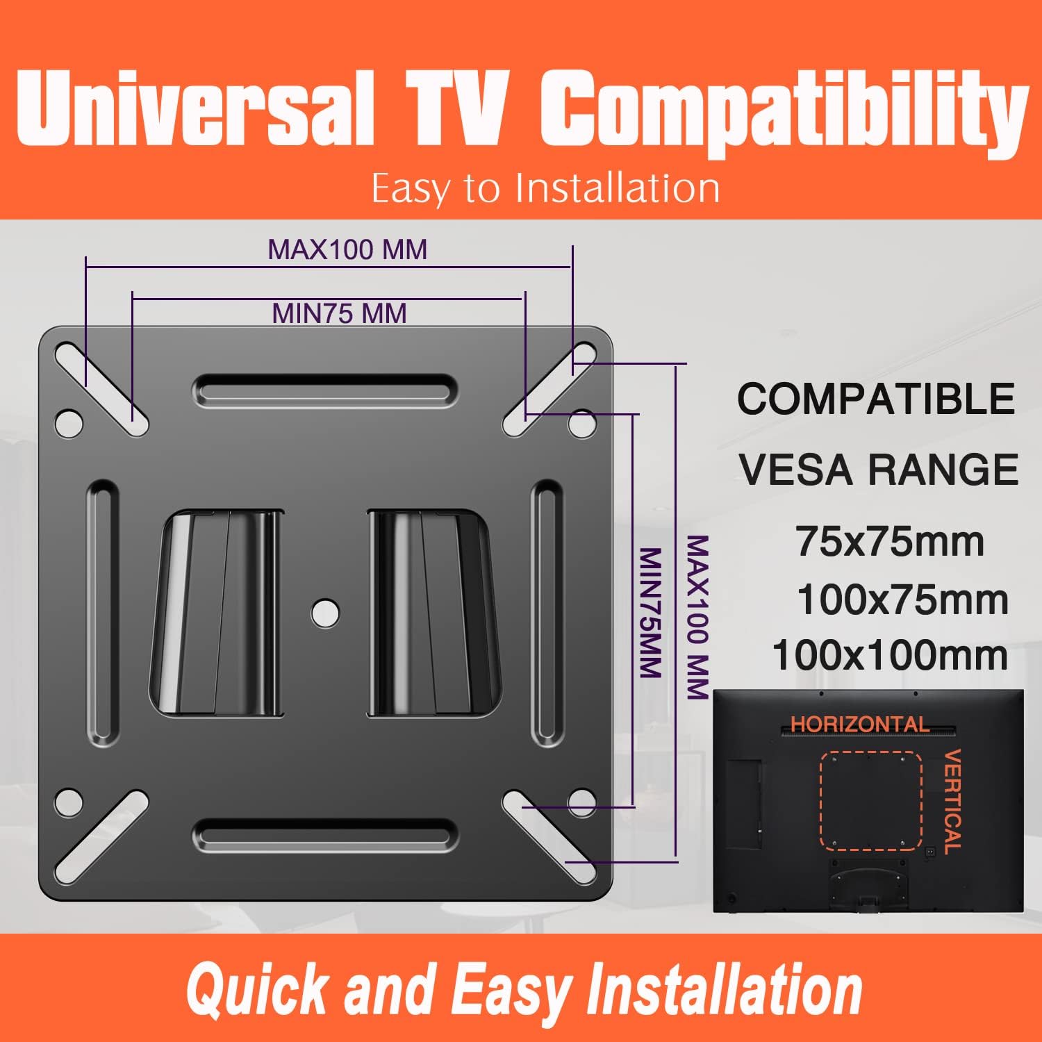 Detalle de JXMTSPW VESA 100x100 wall mount 12mm