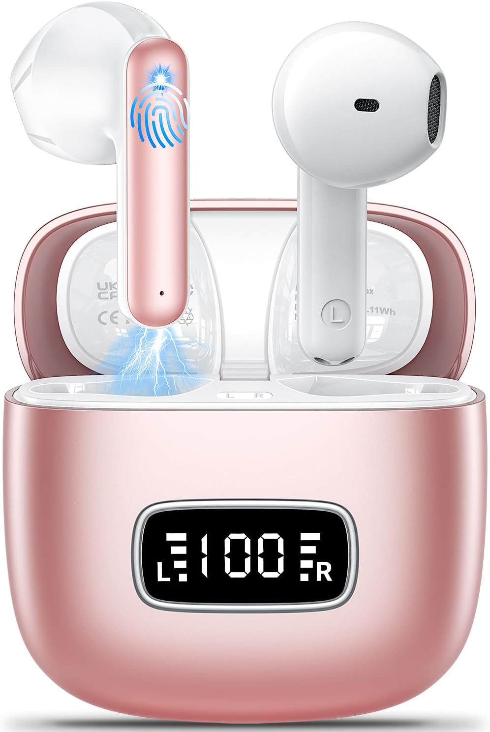 Detalle de Godyse G11MAX Wireless Earbuds, Bluetooth 5.4, Up to 42 Hours, Pink