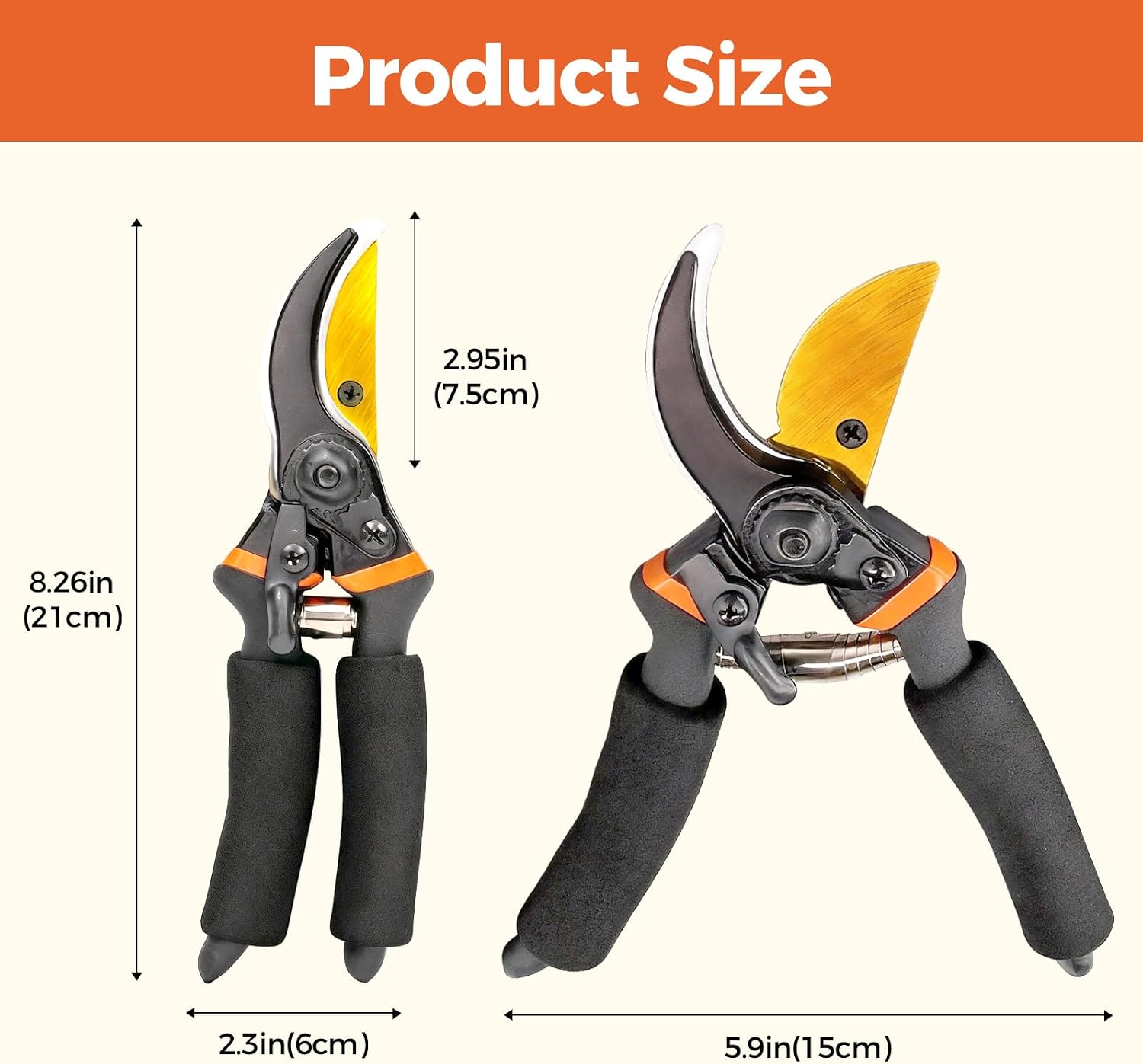 Detalle de Bamworld YLGJ-33 8-Inch Pruning Shears with Stainless Steel Blades