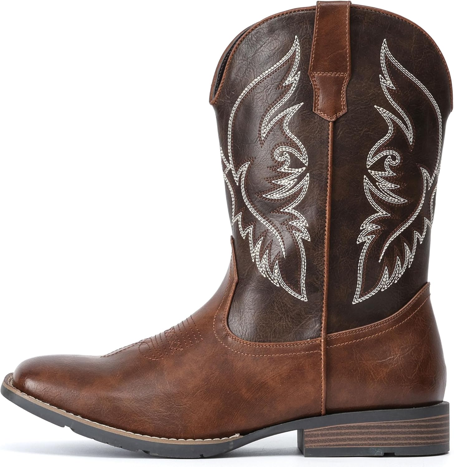 Thumbnail 1 de IUV Men's Cowboy Boots with Square Toe – Durable, Retro Embroidered Pull-On Western Boots
