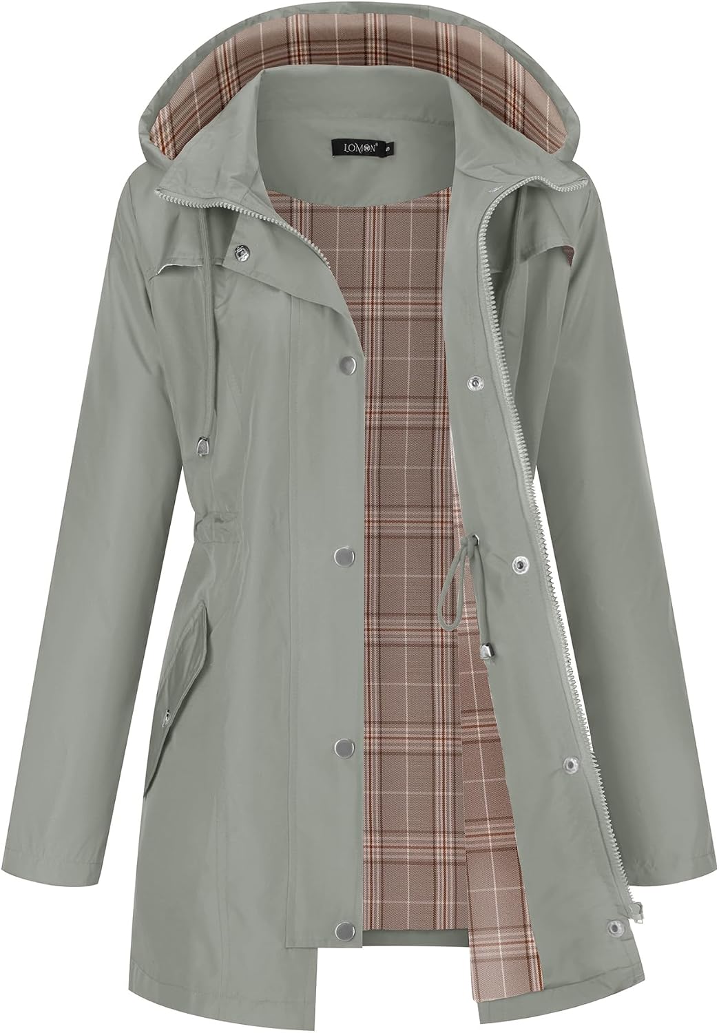 Detalle de Lomon Women’s Waterproof Outdoor Hiking Raincoat (Lined Hooded Rain Jacket)
