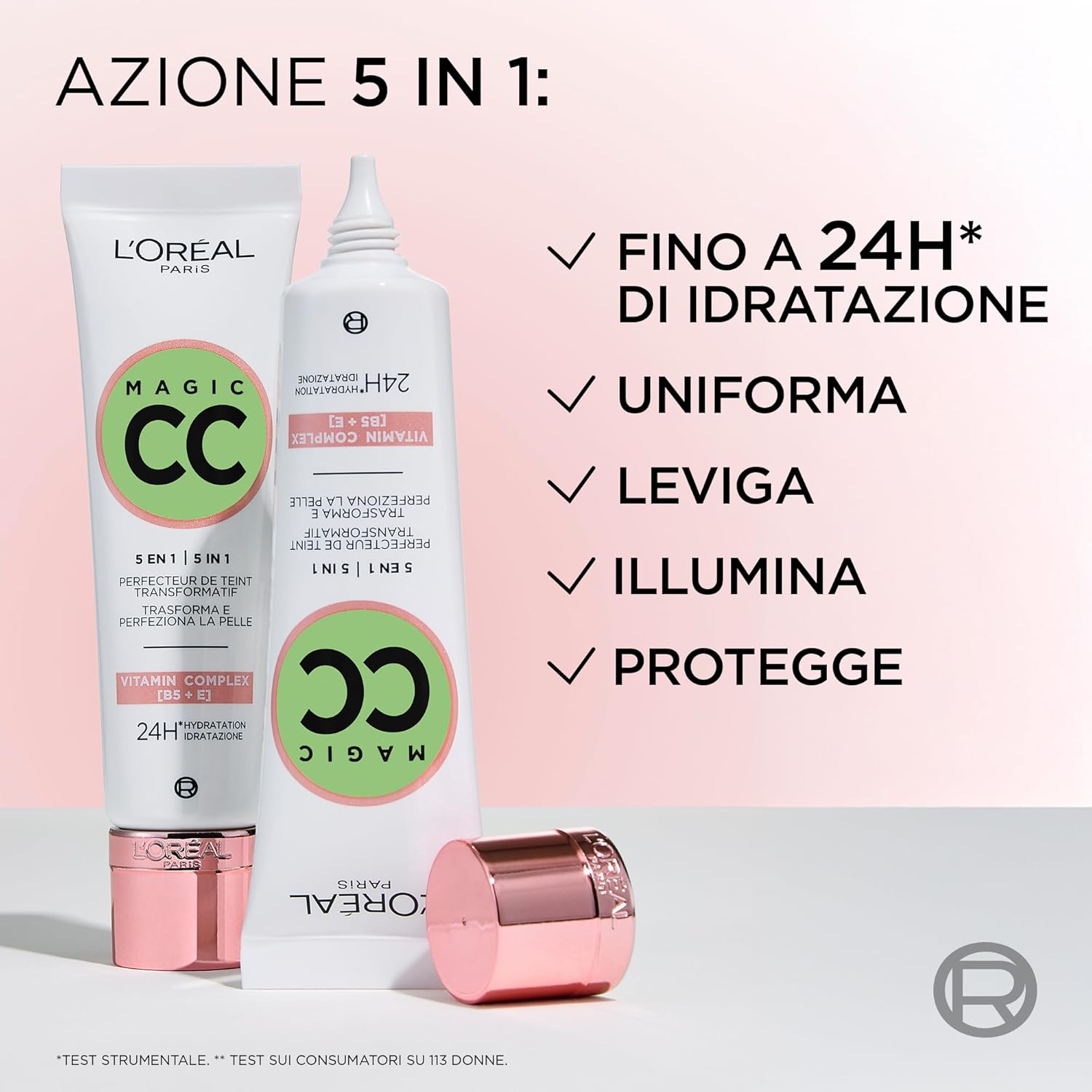Detalle de L'Oréal Paris Crema Anti-Rossori Color Verde con Vitamine B5 ed E, Magic CC Cream 30 ml