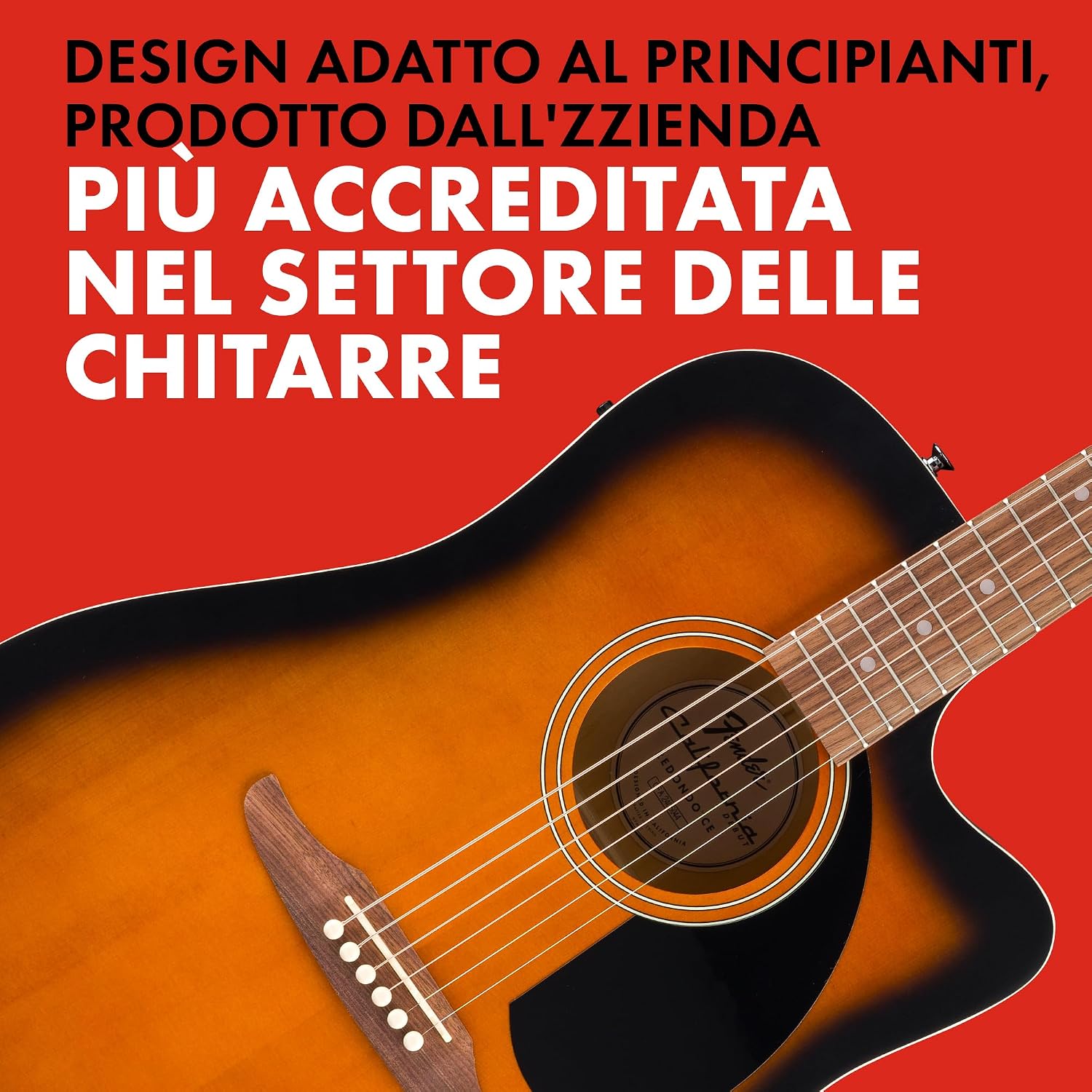 Thumbnail 3 de Fender CA Debut Redondo Dreadnought CE: Chitarra Acustica per Principianti in 2 Tone Sunburst