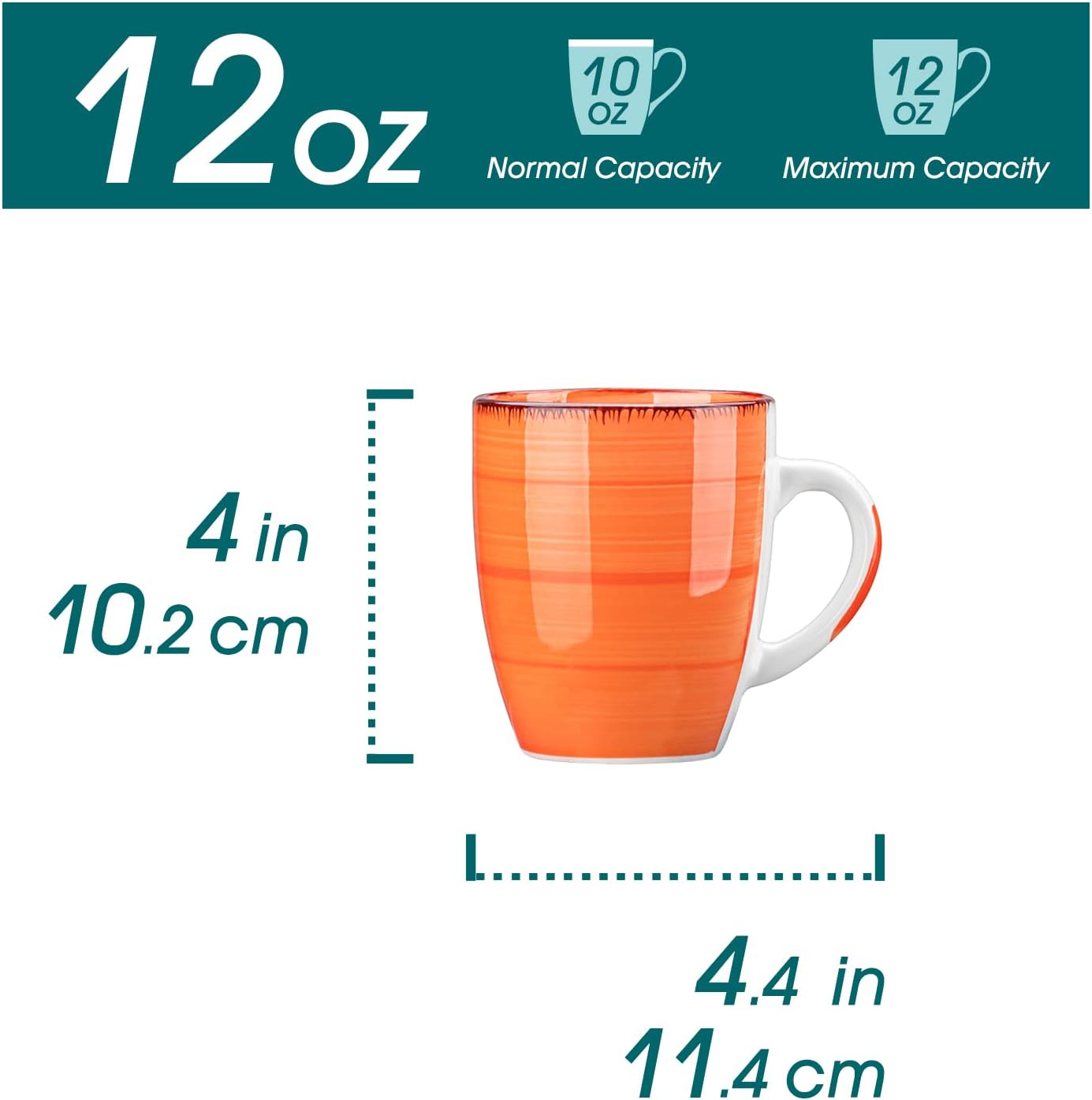 Detalle de Vancasso ceramic coffee mugs, 12 oz