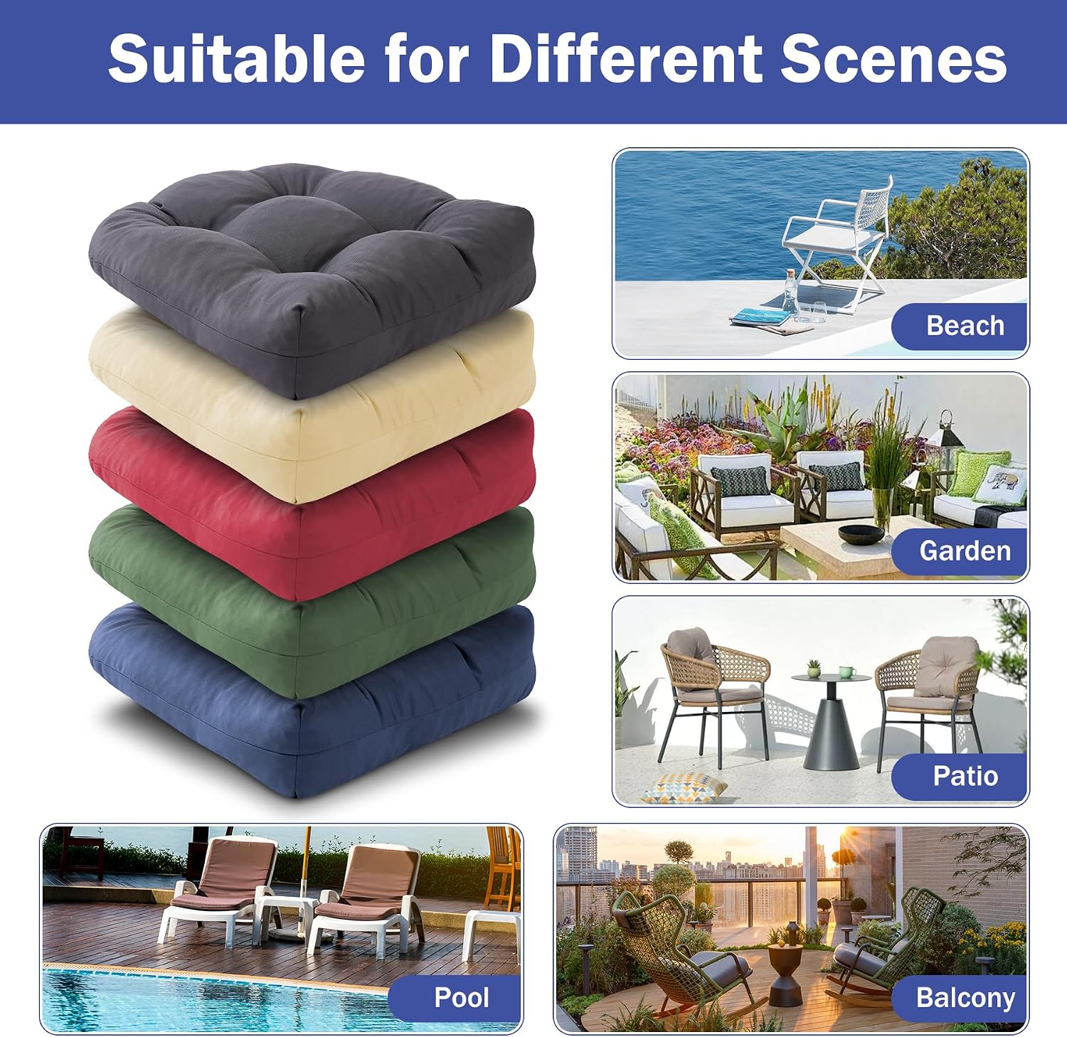 Thumbnail 6 de IPYNBAP Outdoor Chair Cushions 19x19+5”