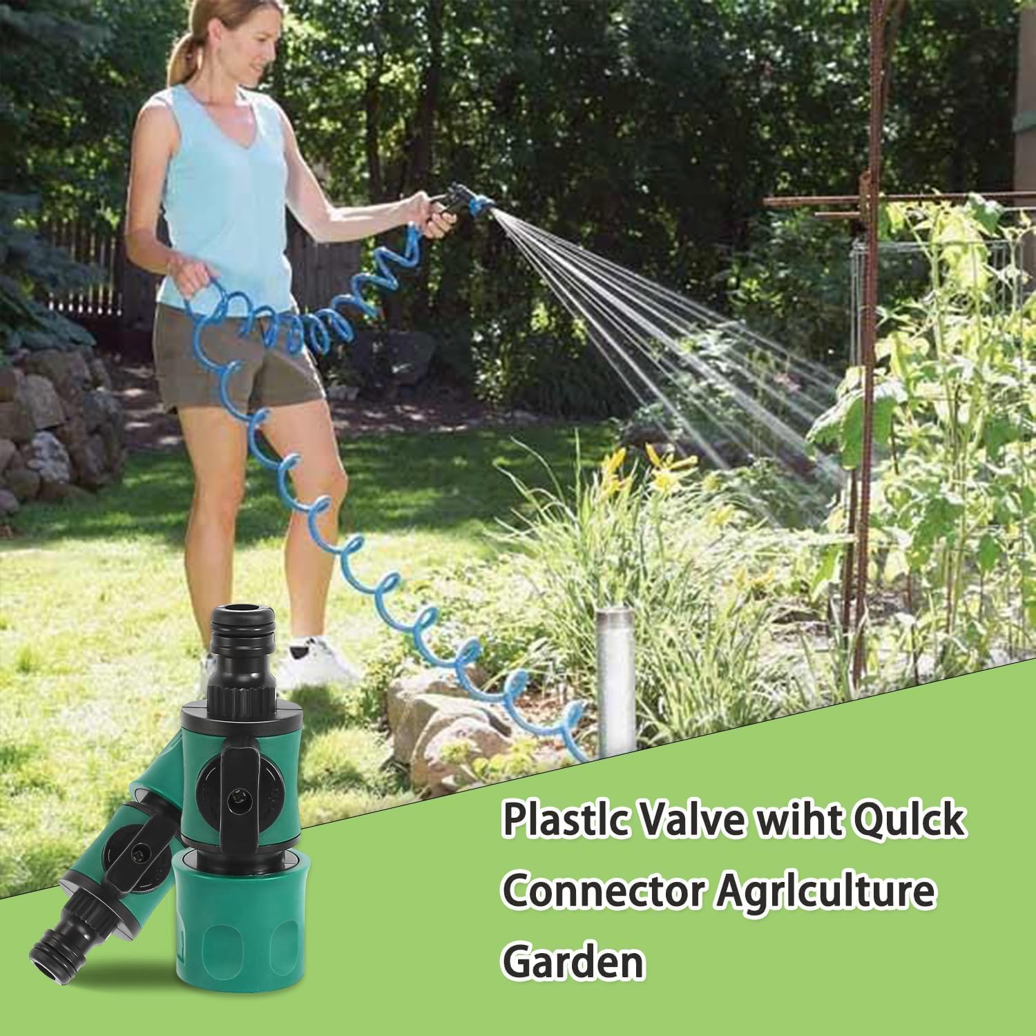Detalle de Hydrogarden set di 3 valvole di intercettazione per tubo con giunto rapido e interruttore