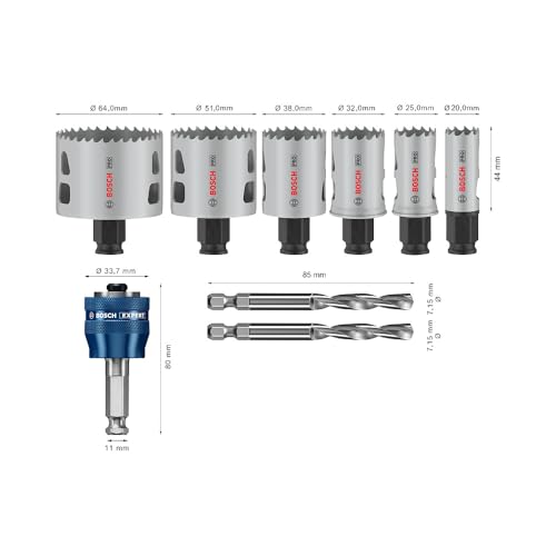 Detalle de Bosch 9x Set sierra corona PRO Multi Material Ø 20–64mm