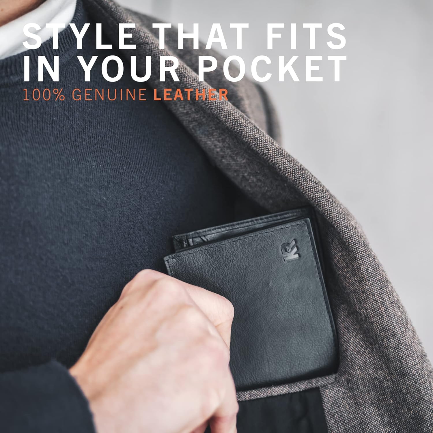 Thumbnail 1 de KRONIFY portafoglio uomo in vera pelle con protezione RFID/NFC, formato orizzontale e 13 scomparti carte (nappa nera)