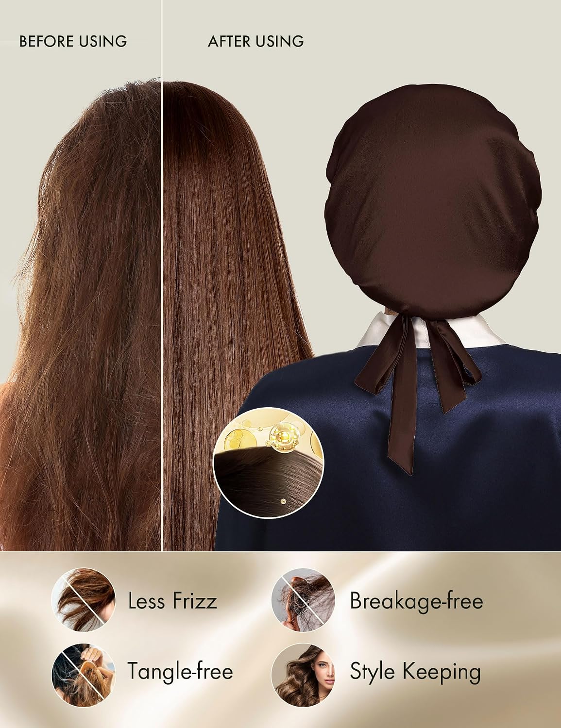Detalle 2 de LilySilk Schlafmütze aus Maulbeerseide 100%