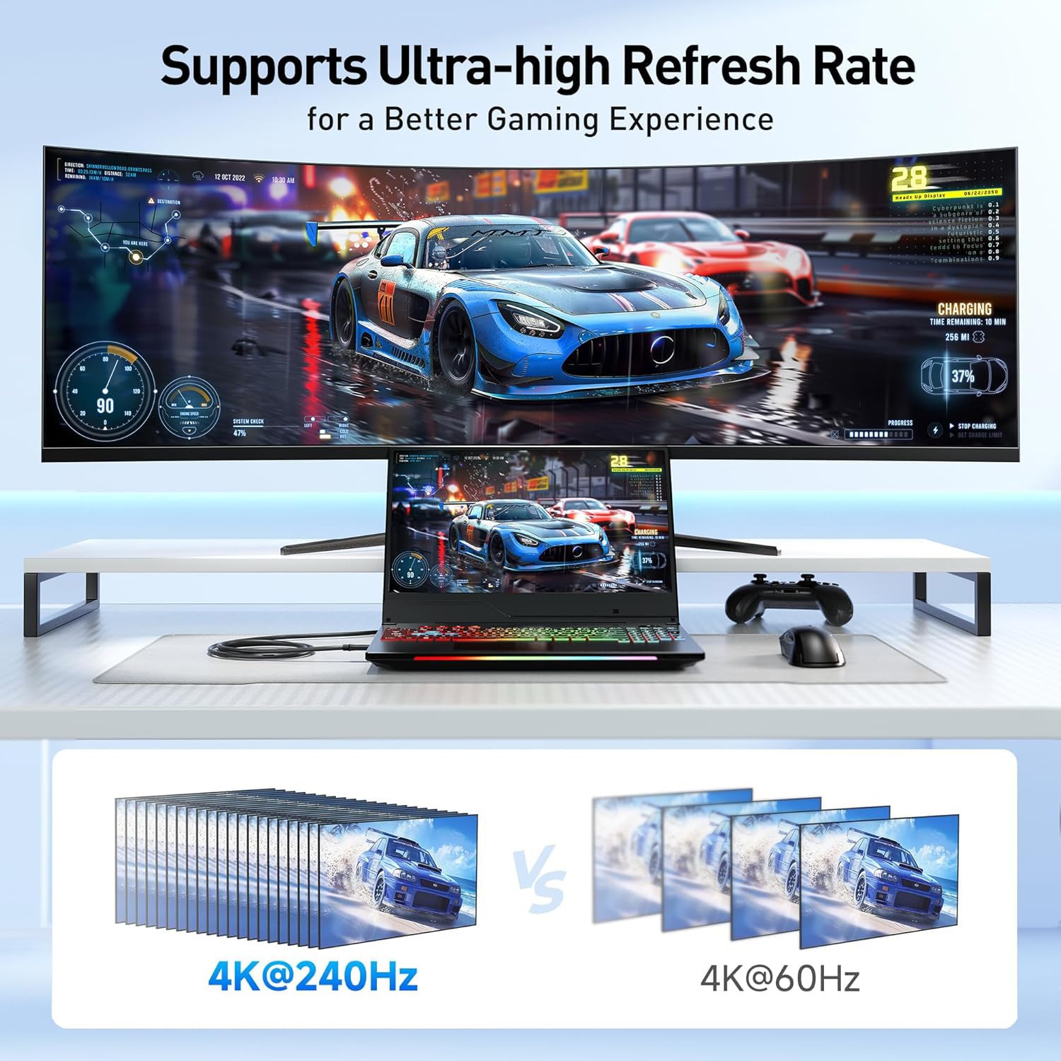Thumbnail 3 de Cable Matters Unidirectional USB-C to DisplayPort 1.4 6ft
