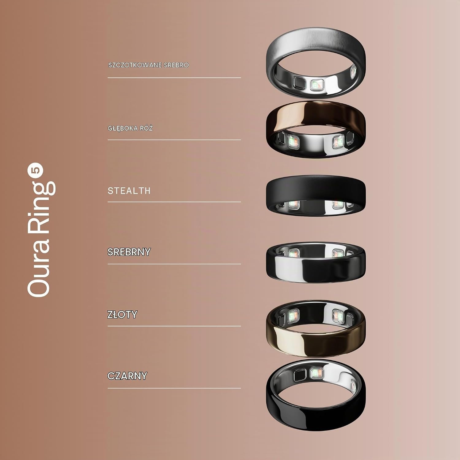 Thumbnail 6 de Oura Ring 5 Deep Rose, inteligentny pierścień, rozmiar 10, pomiar snu i zdrowia