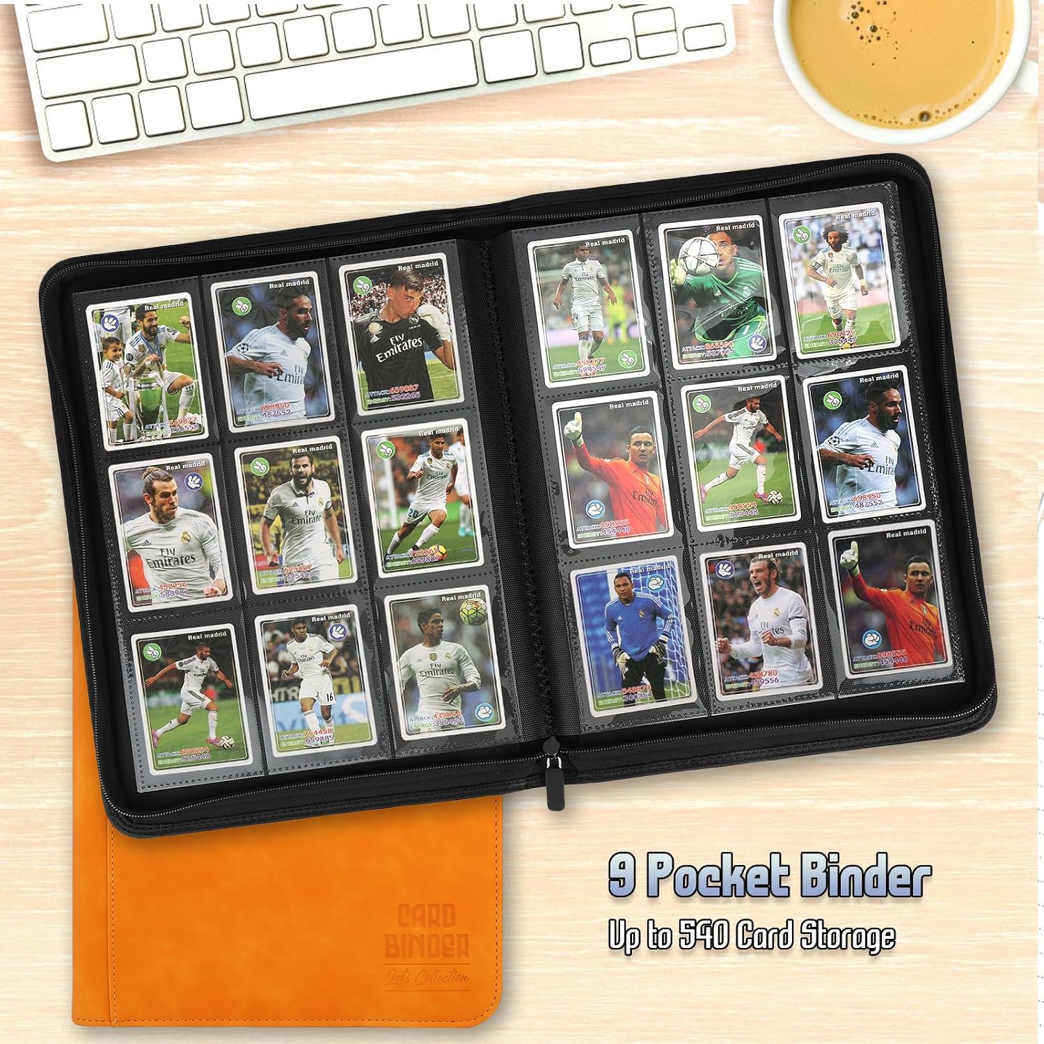 Detalle 2 de Premium 9-Pocket Trading Card Binder 540-Pocket Orange