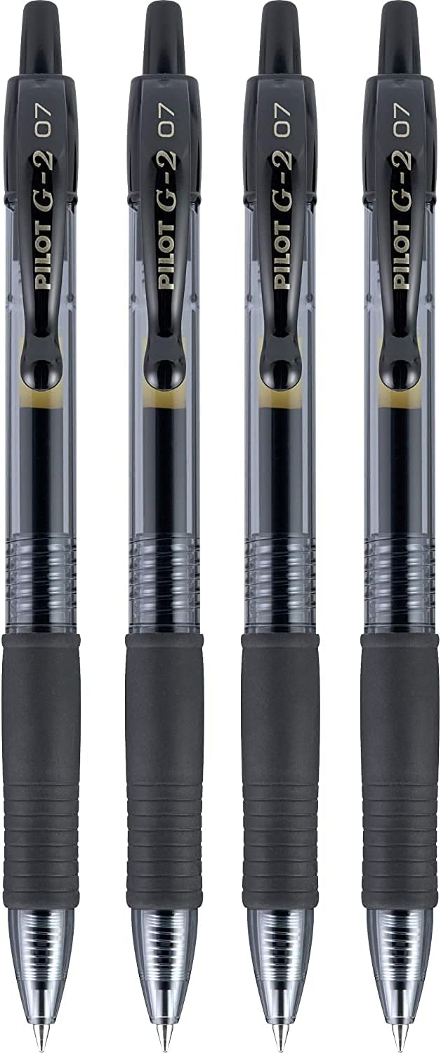 Detalle de Pilot G2 Premium Rolling Ball Gel Pens, Black Ink (4-Pack)