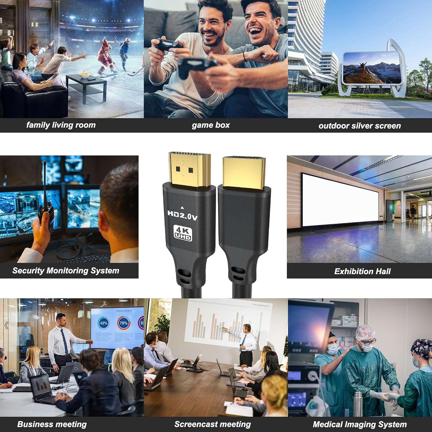 Thumbnail 6 de Charlore Long HDMI Cable 30m (HDMI 2.0) for 4K@60Hz, 18Gbps, HDR, ARC/eARC & Home Cinema