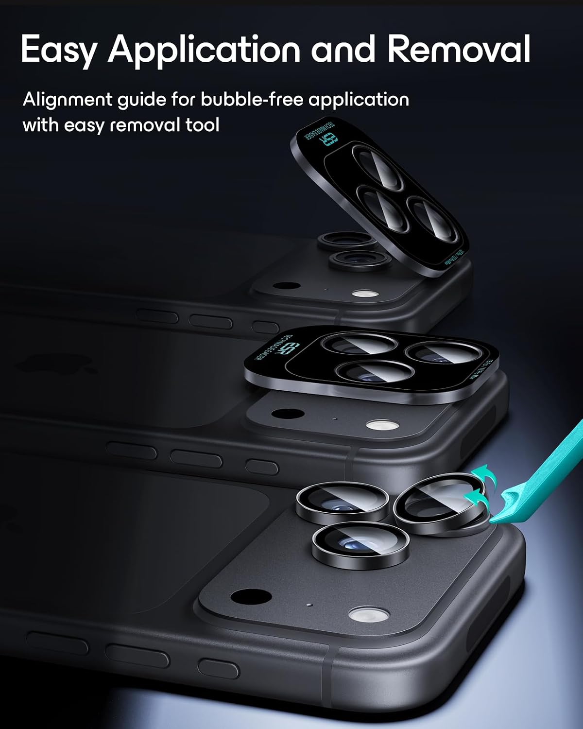 Detalle 2 de ESR iPhone 18 Pro Max/18 Pro Camera Lens Protector, 9H Tempered Glass