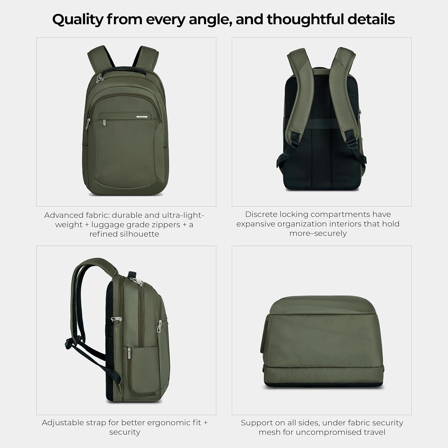 Detalle de Travelon Anti-Theft Classic Large Backpack: 22L of Secured Everyday Travel