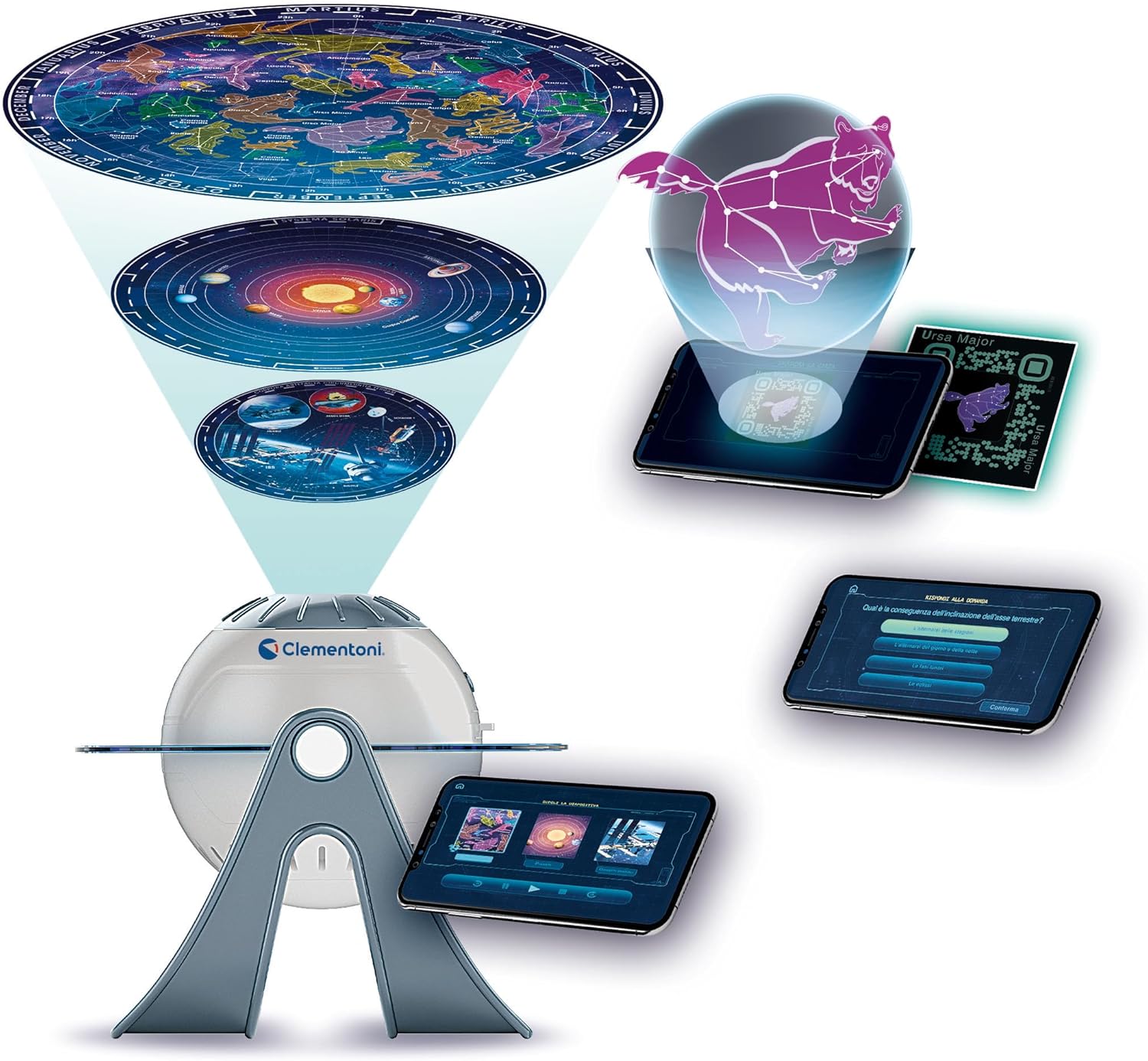 Detalle de Clementoni Projecteur Planètes et Constellations – Jeu éducatif lumineux pour enfants dès 8 ans
