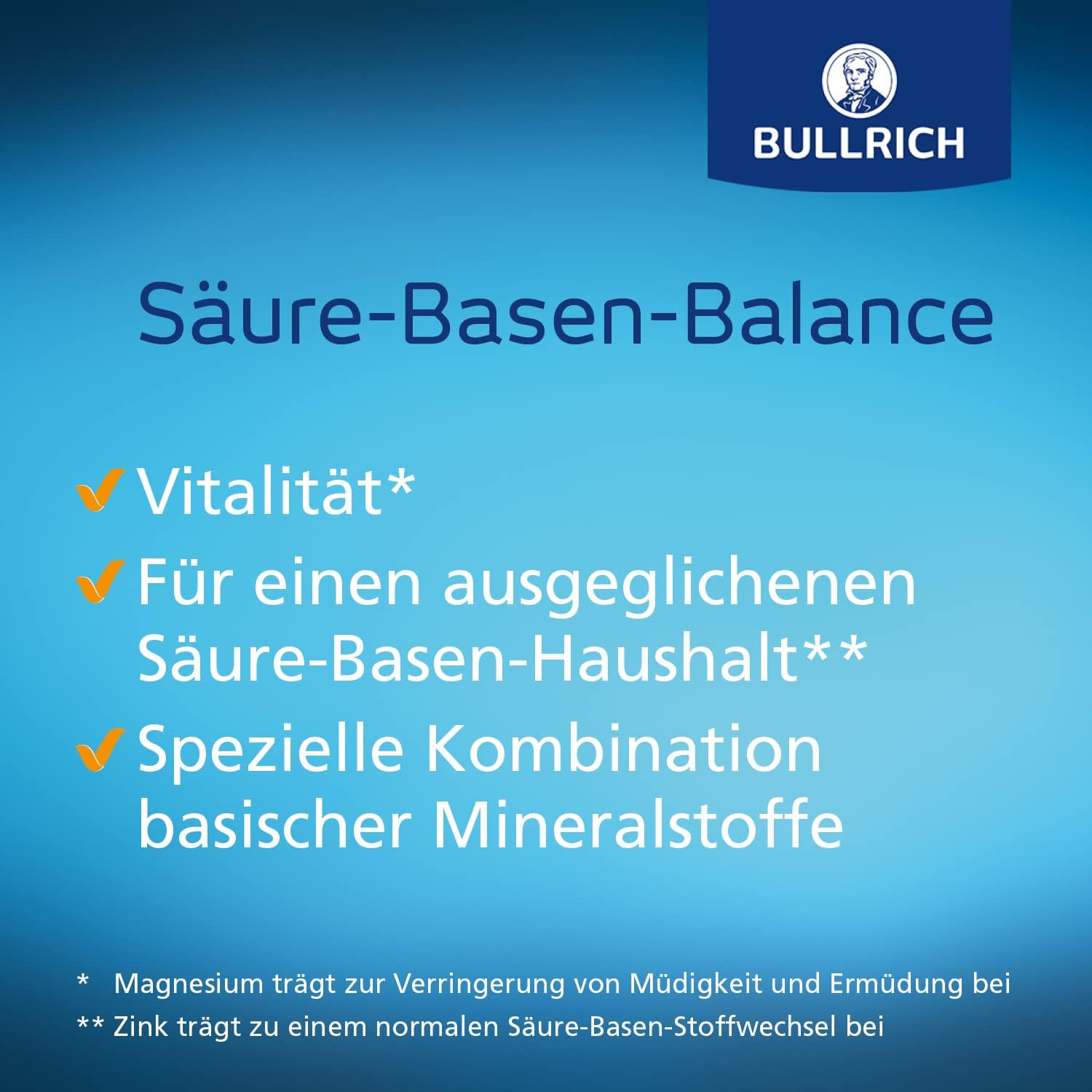 Detalle de Bullrich Säure-Basen-Balance Basentabletten 450 Stück – vegan, mit Zink