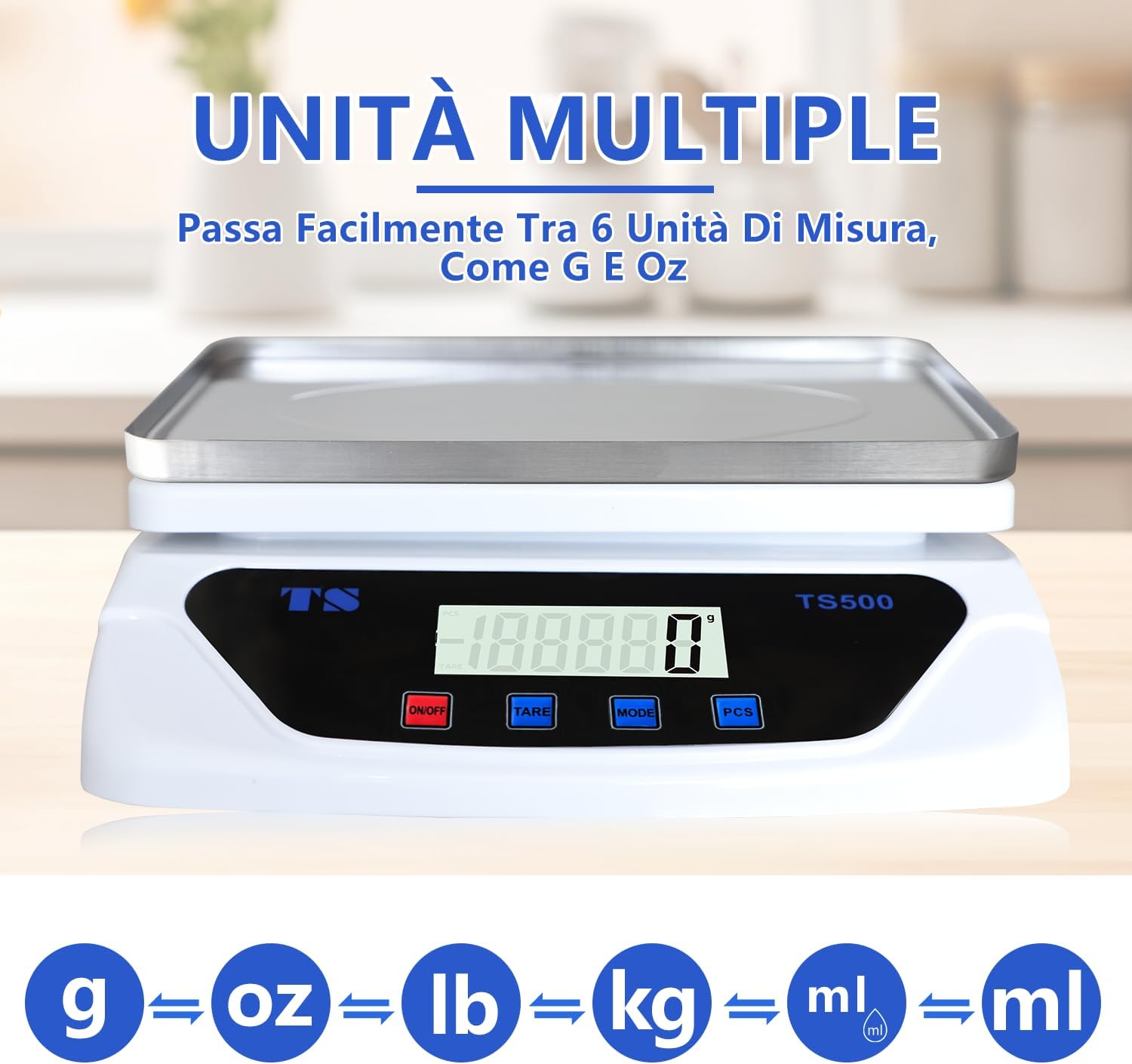 Thumbnail 2 de LAIJIANG balance de cuisine numérique 30 kg avec affichage LCD 6 unités