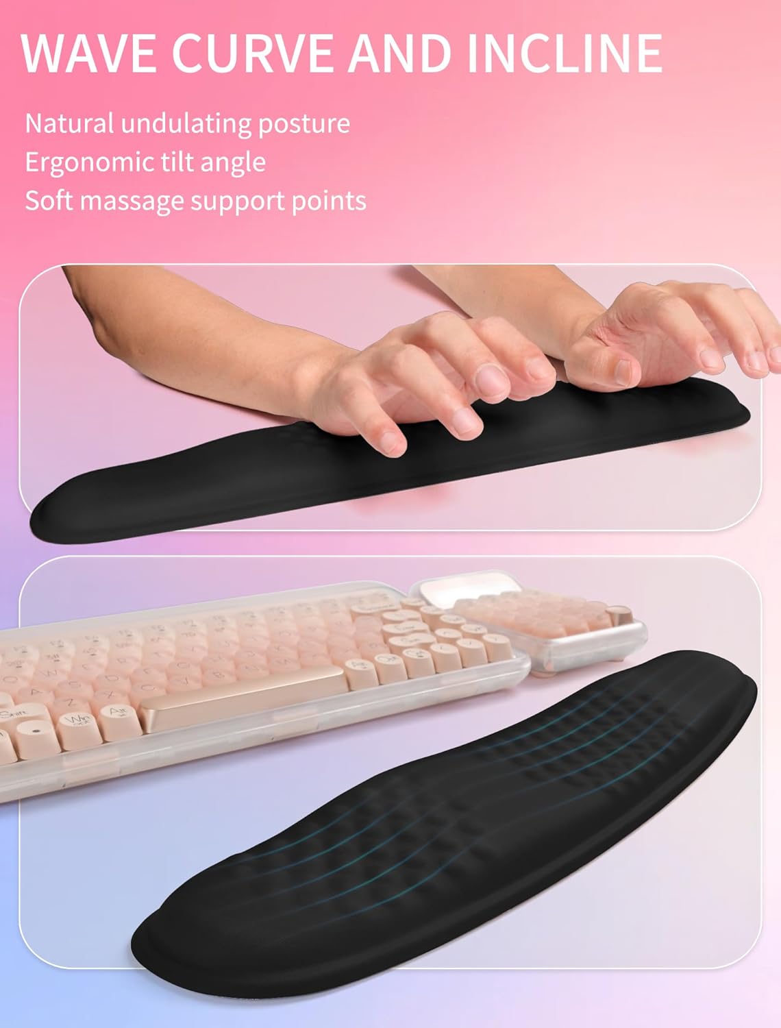 Detalle de Hokafenle KW2MP8-006 Keyboard Wrist Rest and Mouse Pad Set with Memory Foam
