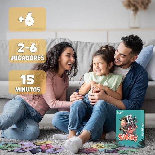 Detalle de Glop Safari: juego de cartas familiar para 2–6 jugadores (6–99 años)