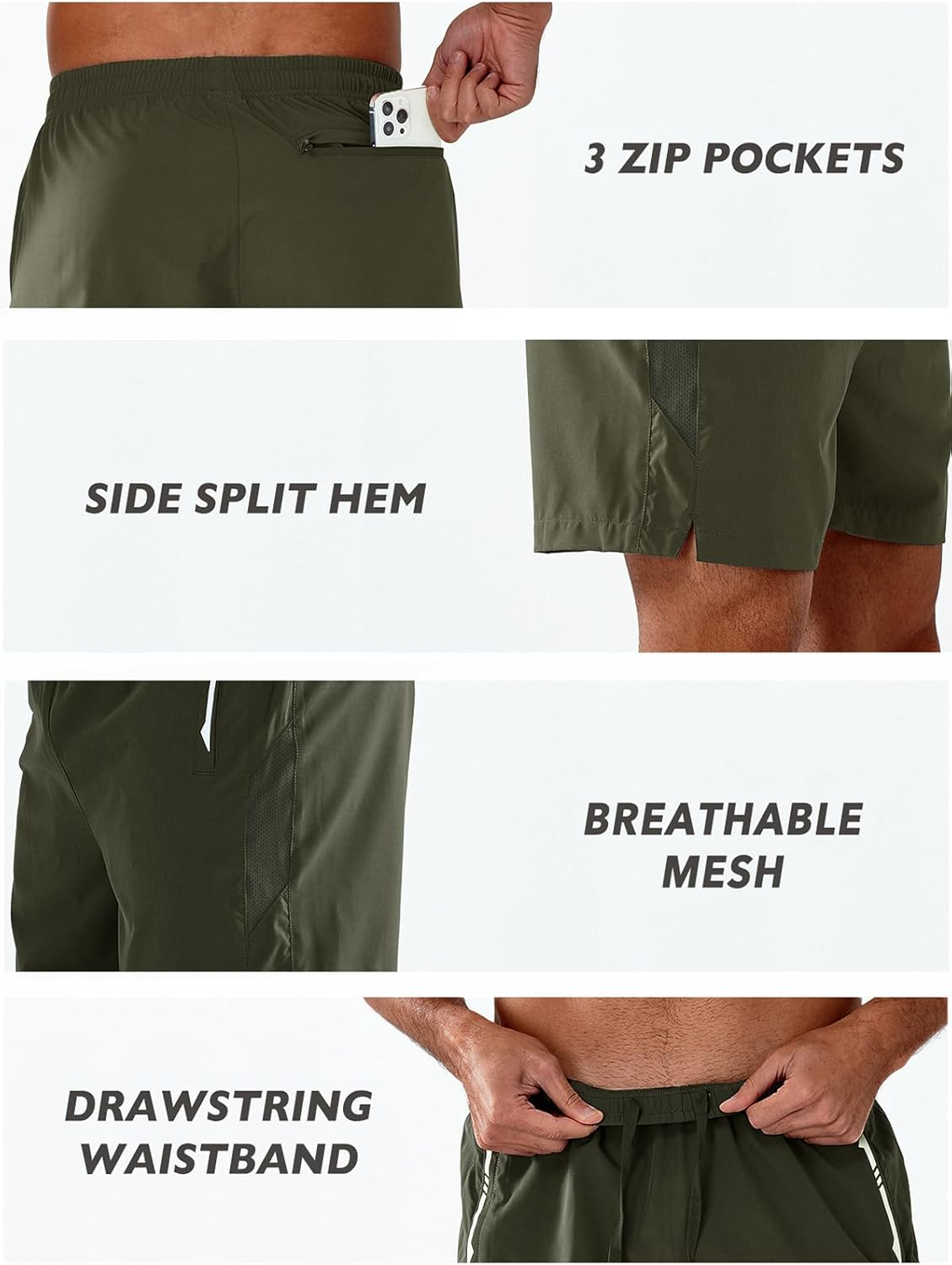 Detalle de NORTHYARD Men’s Running Athletic Shorts (5”, 7”, or 9”) — Quick-Dry, Linerless Workout & Gym Short