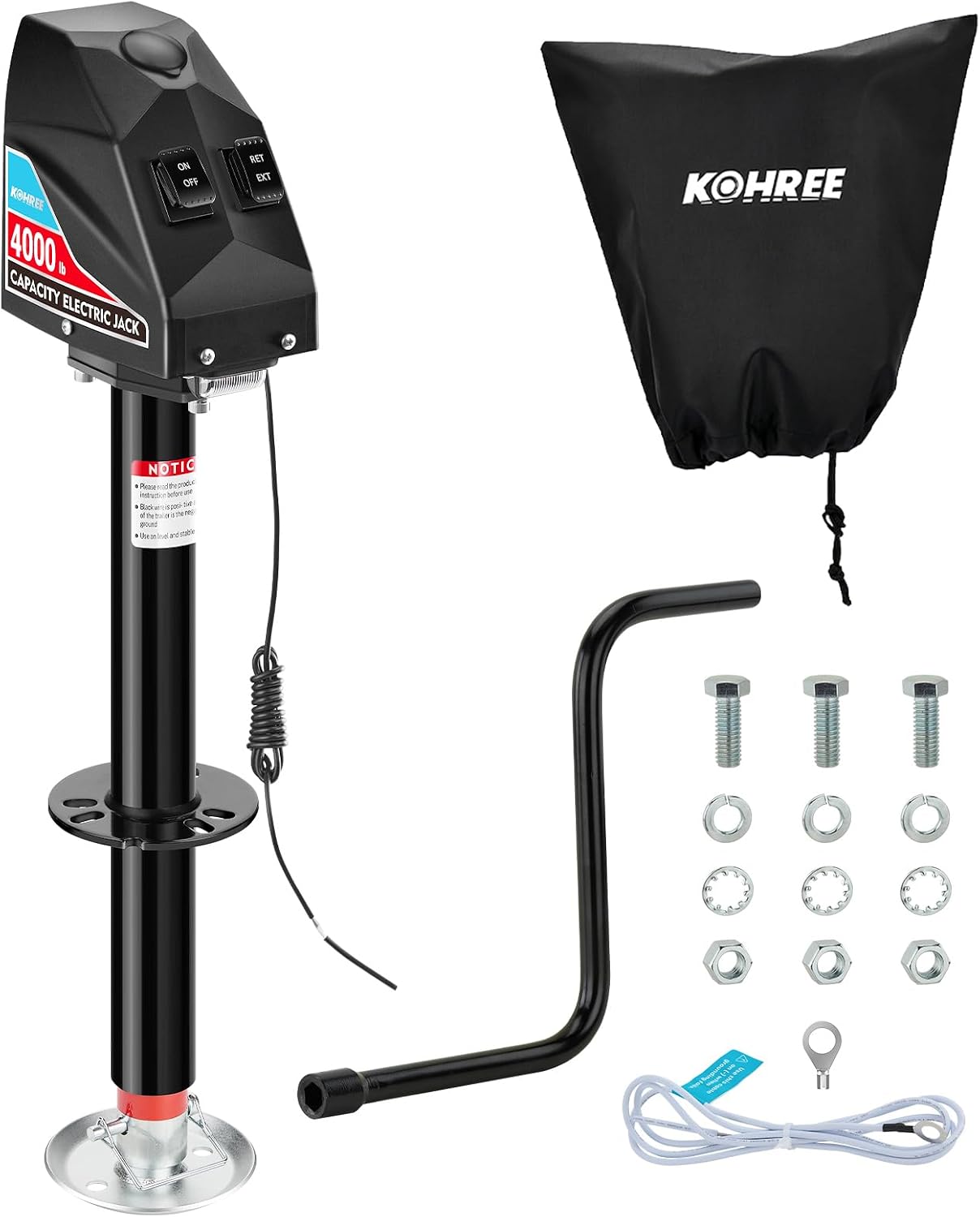 Kohree Electric Trailer Jack 4000lbs for A-Frame Campers: Heavy Duty RV Tongue Jack