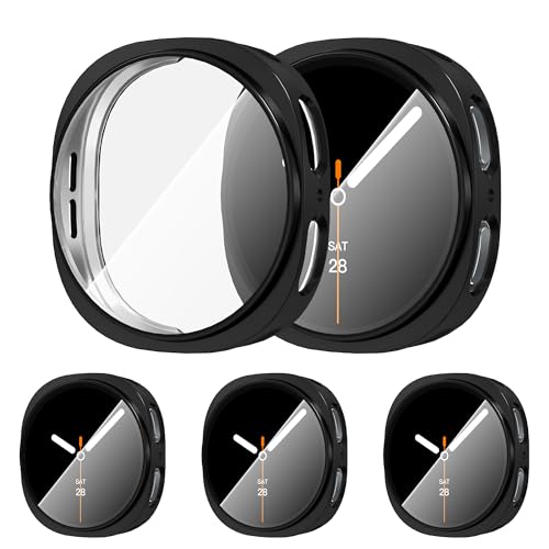 Detalle de Diruite pack de 3 fundas TPU para Samsung Galaxy Watch 8 de 40 mm con protector de pantalla (negro)