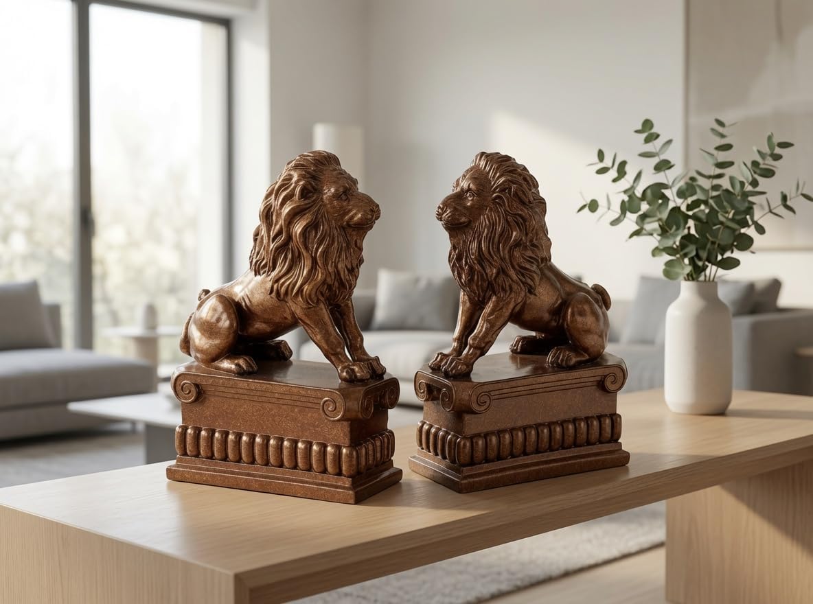 Detalle 2 de Bellaa Lion Bookends, Polyresin