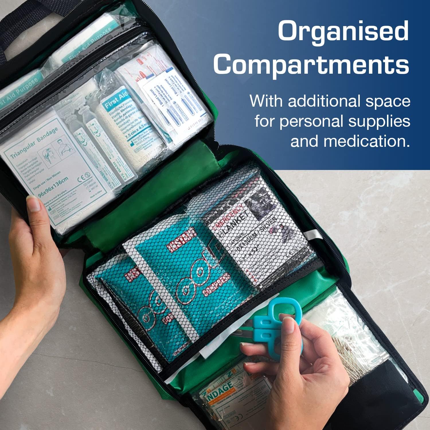 Thumbnail 5 de 220 Piece Premium First Aid Kit bag 🩹