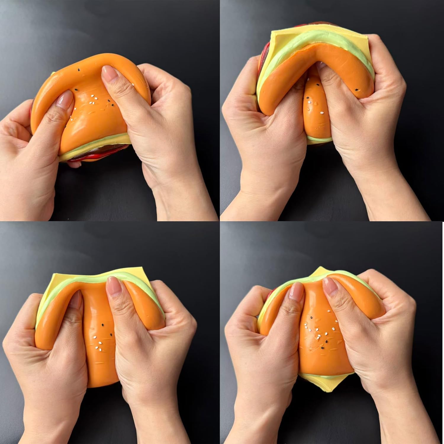 Thumbnail 2 de Taba Squishy Hamburger Toy: Realistic Silicone Stress Relief Fidget