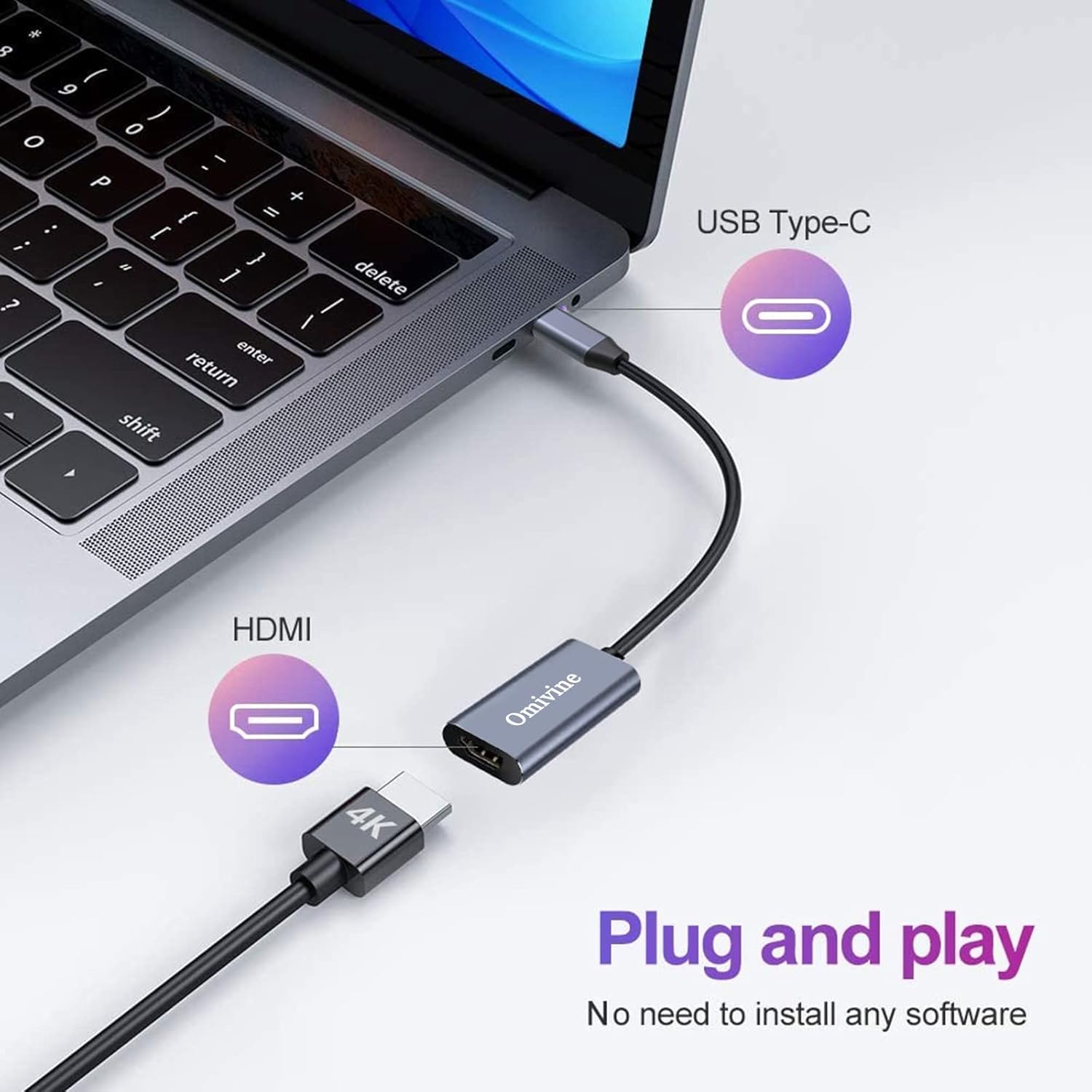 Thumbnail 2 de USB C to HDMI Adapter 4K — USB-C to HDMI cable