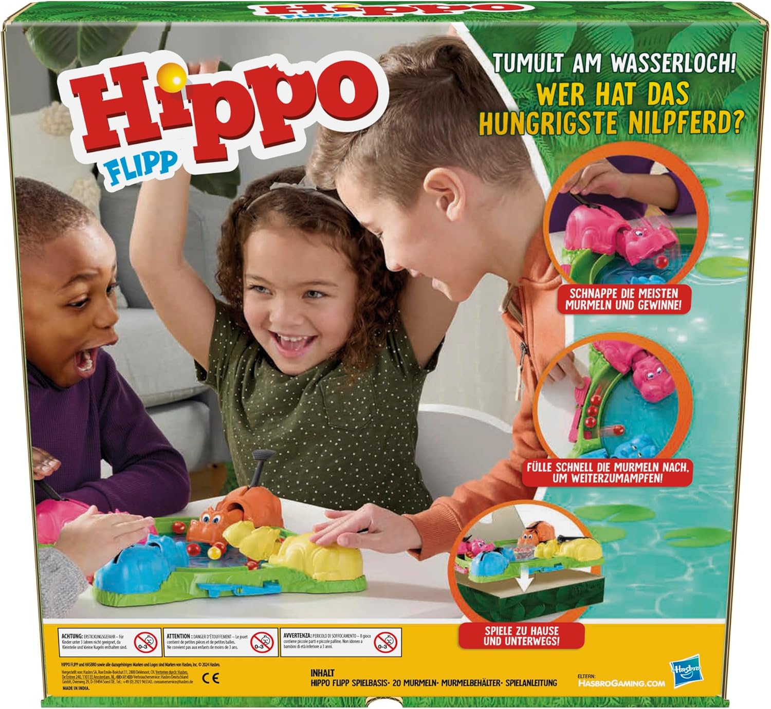 Thumbnail 3 de Hasbro Gaming Hippo Flipp – Gioco da tavolo per bambini, ora con ricarica istantanea delle biglie