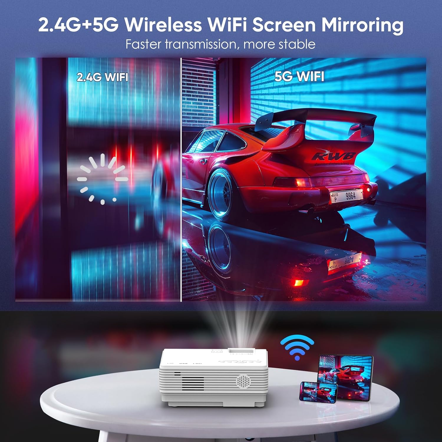Thumbnail 1 de Mini WiFi Bluetooth Projector 1080P 📽